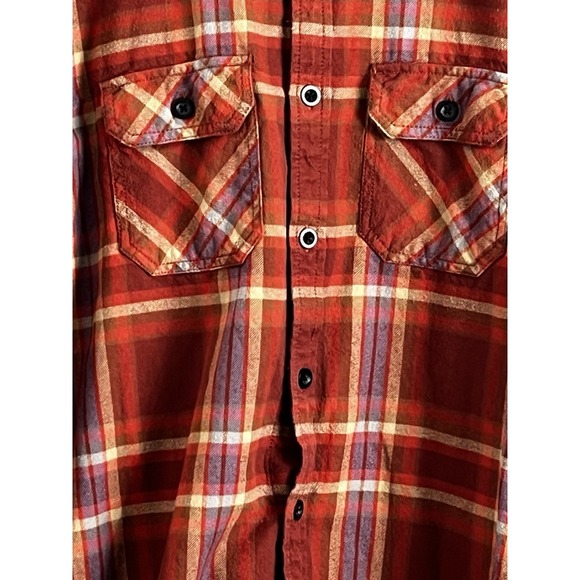 Burton Brighton Durable Goods Flannel Mens Size‎ Small Red Plaid Long Sleeve - Picture 4 of 7
